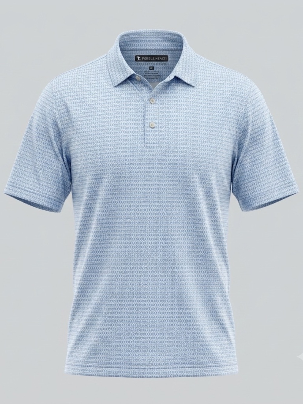 Pebble Beach Dry-Luxe Performance Polo Shirt Men’s XL Blue Geometric NWT Golf